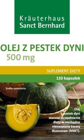 KRAUTERHAUS SANCT BERNHARD Olej z pestek dyni 500 mg (150 kaps.)