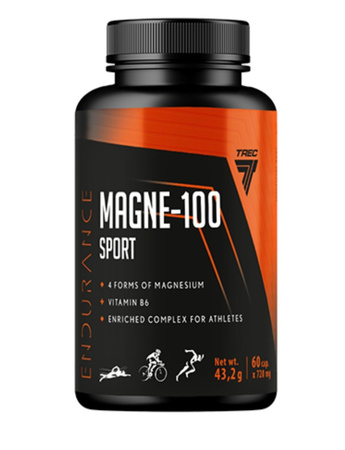 Trec Endurance MAGNE-100 SPORT magnez sport 60 kaps.