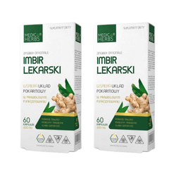 Zestaw 2x MEDICA HERBS Imbir Lekarski 600mg - 60 kaps.