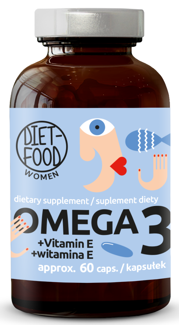 Омега-3 Diet Food 2000 мг, рыбий жир, с витамином E, 60 капсул