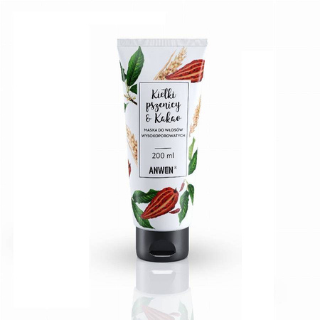 Anwen - Maska do włosów wysokoporowatych. Kiełki pszenicy i kakao - TUBA 200 ml