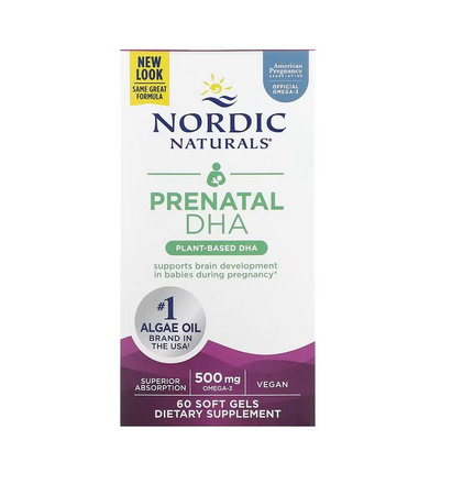 Nordic Naturals Prenatal DHA Omega 3 Vegan 60 kaps.