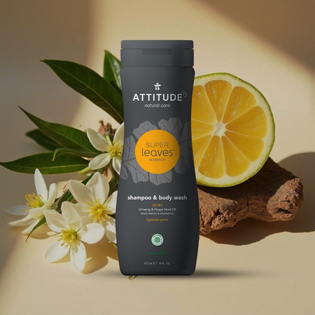 Attitude SUPER LEAVES™, SPORTS MEN, Szampon i płyn do mycia ciała, 473 ml
