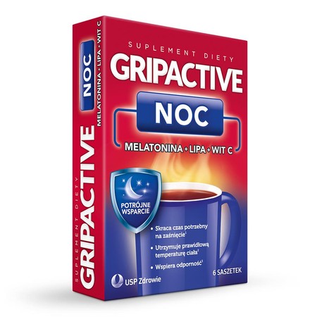 Gripactive Noc melatonina +wit.c +lipa 6 saszetek