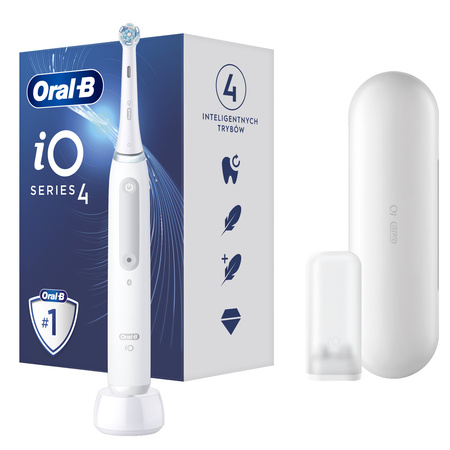 ORAL-B BRAUN SZCZOTECZKA ELEKTRYCZNA iO SERIES 4 WHITE iOG4.1A6.1DK (4 programy, 1 końcówka, 1 etui)