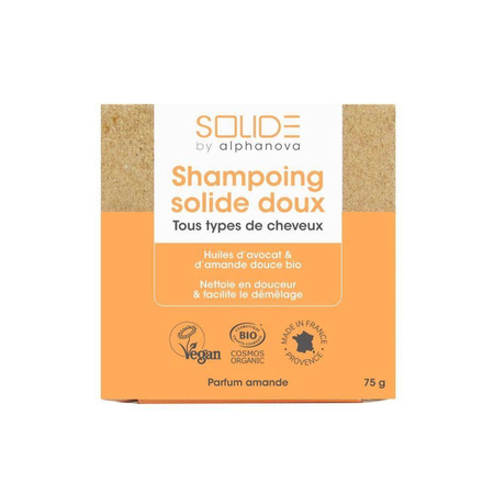 Alphanova Solide, Szampon do włosów w kostce, 75g