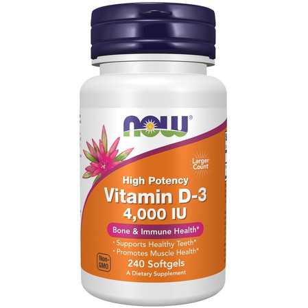 Now Foods Vitamina D-3 4000 j.m. Witamina D3 na wsparcie odporności 240 kaps.