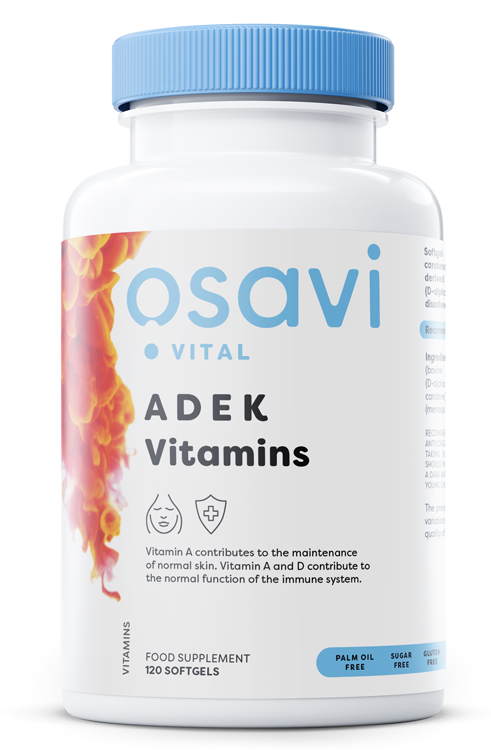 Витамины A, D3, E и K2 Osavi ADEK Vitamins, мягкие капсулы, 120 капсул