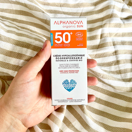 Alphanova Sun Bio, Krem przeciwsłoneczny, hipoalergiczny, wodoodporny, filtr SPF50, 50g
