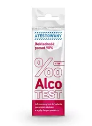 Milapharm AlcoTest jednorazowy test do badania zawartości alkoholu w wydychanym powietrzu 1 szt.- wyrób medyczny