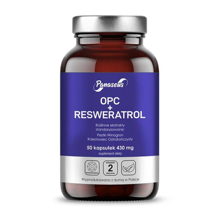 Panaseus OPC + Resweratrol - 50 kap młodość