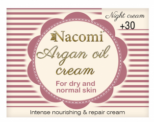 Nacomi - Krem na noc arganowy z kwasem hialuronowym 30+  -  50 ml
