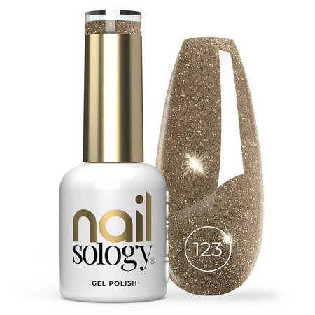 Nailsology lakier hybrydowy z brokatem 123 Golden Treasure 8ml