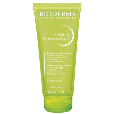 Bioderma Sébium Gel moussant actif żel oczyszczający do skóry tłustej 200 ml