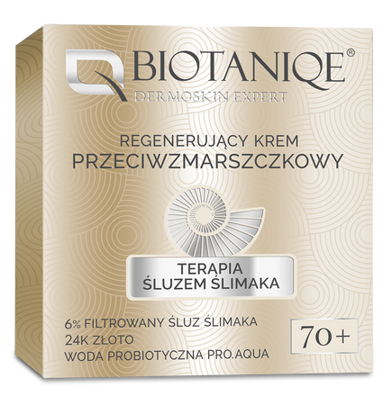 Biotaniqe,  Terapia Śluzem Ślimaka, Regenerujący Krem Przeciwzmarszczkowy 70+, 50 ml