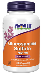 NOW FOODS Glucosamine Sulfate - Siarczan Glukozaminy 750 mg (120 kaps.)