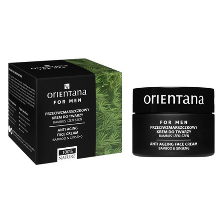 Orientana for men - Przeciwzmarszczkowy krem do twarzy. Bambus i żeń-szeń - 50 ml