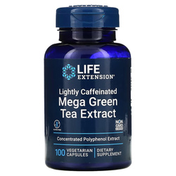 LIFE EXTENSION Lightly Caffeinated Mega Green Tea Extract - Zielona Herbata ekstrakt 725 mg (100 kaps.)