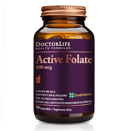 Doctor Life Active Folate aktywny kwas foliowy 800mcg 90 kaps.