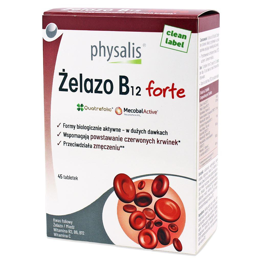 Железо с витамином B12 Physalis Forte, с 12 лет, 45 таблеток