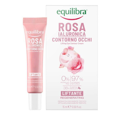 Equilibra − Różany liftingujący krem pod oczy z kwasem hialuronowym − 15 ml