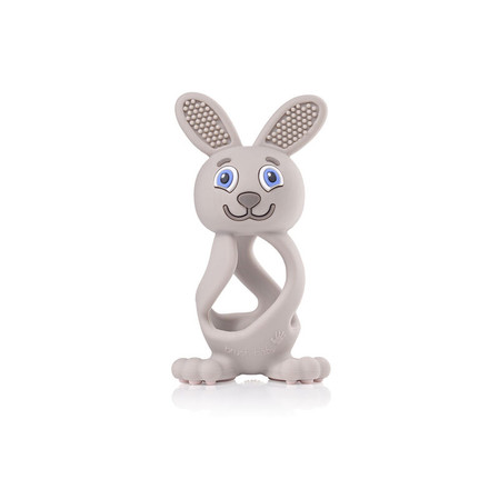 Bobbie Bunny Teether zabawka-gryzak dla niemowląt Cappuccino Grey