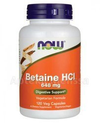 Now - Betaine HCI 648 mg - 120 kaps