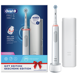 ORAL-B BRAUN SZCZOTECZKA ELEKTRYCZNA PRO3 3500 WHITE D505.513.3X (1x rączka, 1x koń.SENSI, 1x etui, ładowarka)