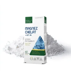 Medica Herbs Magnez Chelat + Witamina B wsparcie dla energii, odporności 60 kaps.