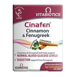 Vitabiotics Cinafen Cinnamon & Fenugreek cynamon z kozieradką suplement diety 60 tabl.