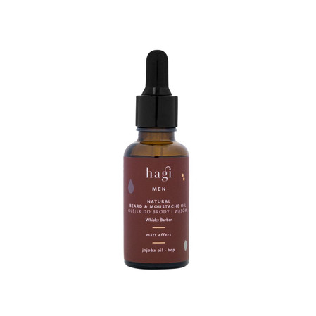 Hagi Men - Naturalny olejek do brody i wąsów mat Whisky Barber 30ml