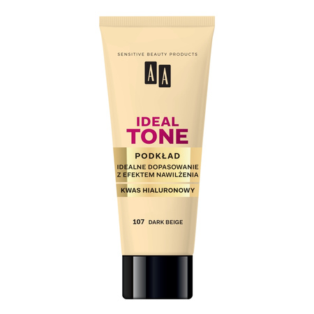 AA − Make Up Ideal Tone Foundation, podkład perfekcyjne dopasowanie 107 Dark Beige − 30 ml