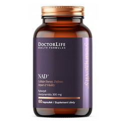 Doctor Life NAD+ Rybozyd Nikotynamidu 300mg energia, ochrona i witalność komórkowa 60 kaps.