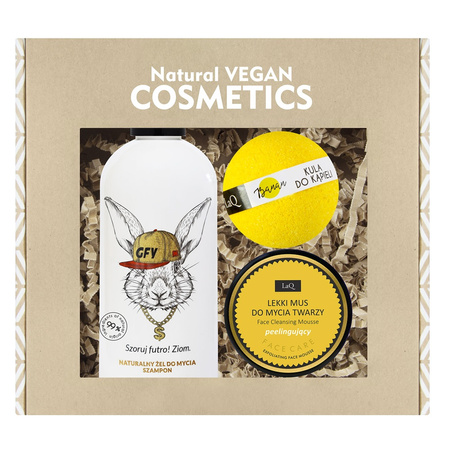 Ogarnij Się Królik 2w1 szampon i żel do mycia 300ml + mus do mycia twarzy peelingujący 70g + kula do kąpieli Banan 120g