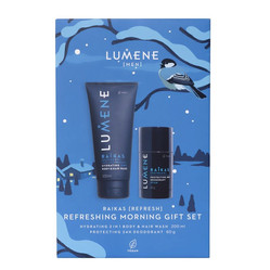 Men Raikas Refreshing Morning zestaw Hydrating 2in1 Body &amp; Hair Wash żel pod prysznic 200ml + Protecting 24H Deodorant Stick dezodorant w sztyfcie 60g