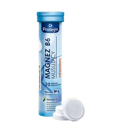 Protego Magnez B6 Musujący 20 tabl. musujących smak pomarańcza