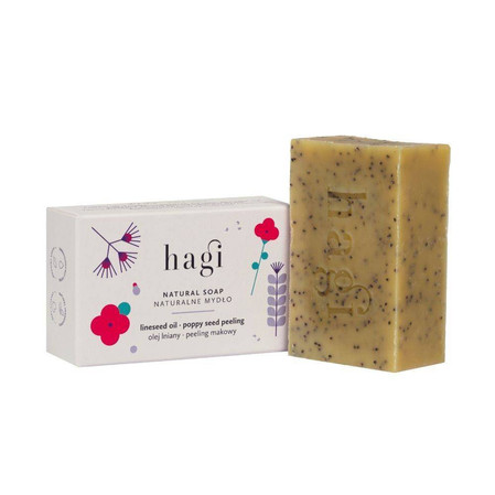 Hagi − Naturalne mydło lniane z peelingiem makowym − 100 g