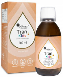 Aliness Tran (olej z dorsza) KIDS + Wit. A 400 µg, 200 ml o smaku pomarańczowym
