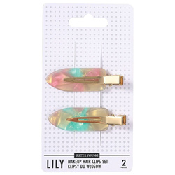 Lily klipsy do włosów do makijażu Pink Green 2szt
