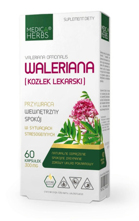 Medica Herbs Waleriana (Kozłek Lekarski) 300mg na wsparcie nastroju 60 kaps.
