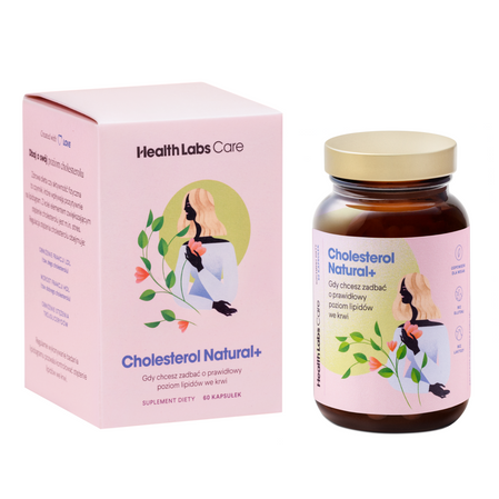 Health Labs Care Cholesterol Natural+ wspomagający utrzymanie prawidłowego poziomu lipidów we krwi suplement diety 60 kaps.