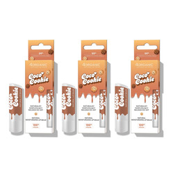 Zestaw: 3x 4Organic Naturalny nawilżający balsam do ust Coco cookie 5g