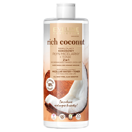 Eveline Rich Coconut Kokosowy Płyn micelarny + tonik 2w1 500ml