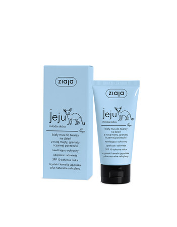 Ziaja Jeju, biały mus do twarzy na dzień SPF10 50ml