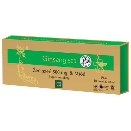 Ginseng Poland − Ginseng 500, żeńszeń + miód − 10 x 10 ml