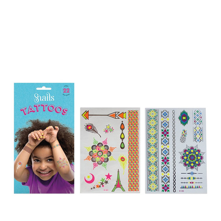 Snails, Tatuaże do ciała dla dzieci, Neon, 22 szt.