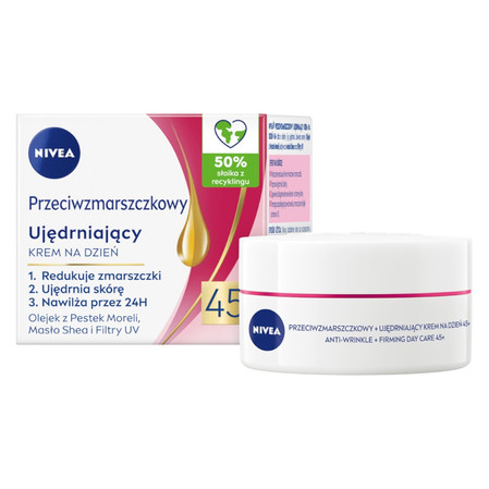 Przeciwzmarszczkowy + Ujędrniający krem na dzień 45+ 50ml