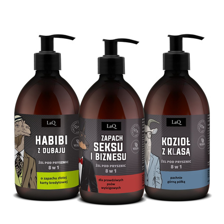 Czyściopak Męski zestaw żel pod prysznic Habibi z Dubaju 500ml + żel pod prysznic Doberman 500ml + żel pod prysznic Kozioł z Klasą 500ml