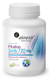 Aliness Maślan Sodu 720 mg Kwas masłowy 170 mg - 100 kaps. vege