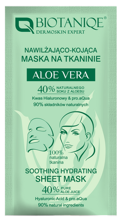 Biotaniqe, Aloe Vera, Nawilżająco-Kojąca Maska na Tkaninie, 15 ml